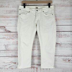 CITIZENS of HUMANITY Womens 29 Santorini Racer White Low Rise Skinny Crop Jeans